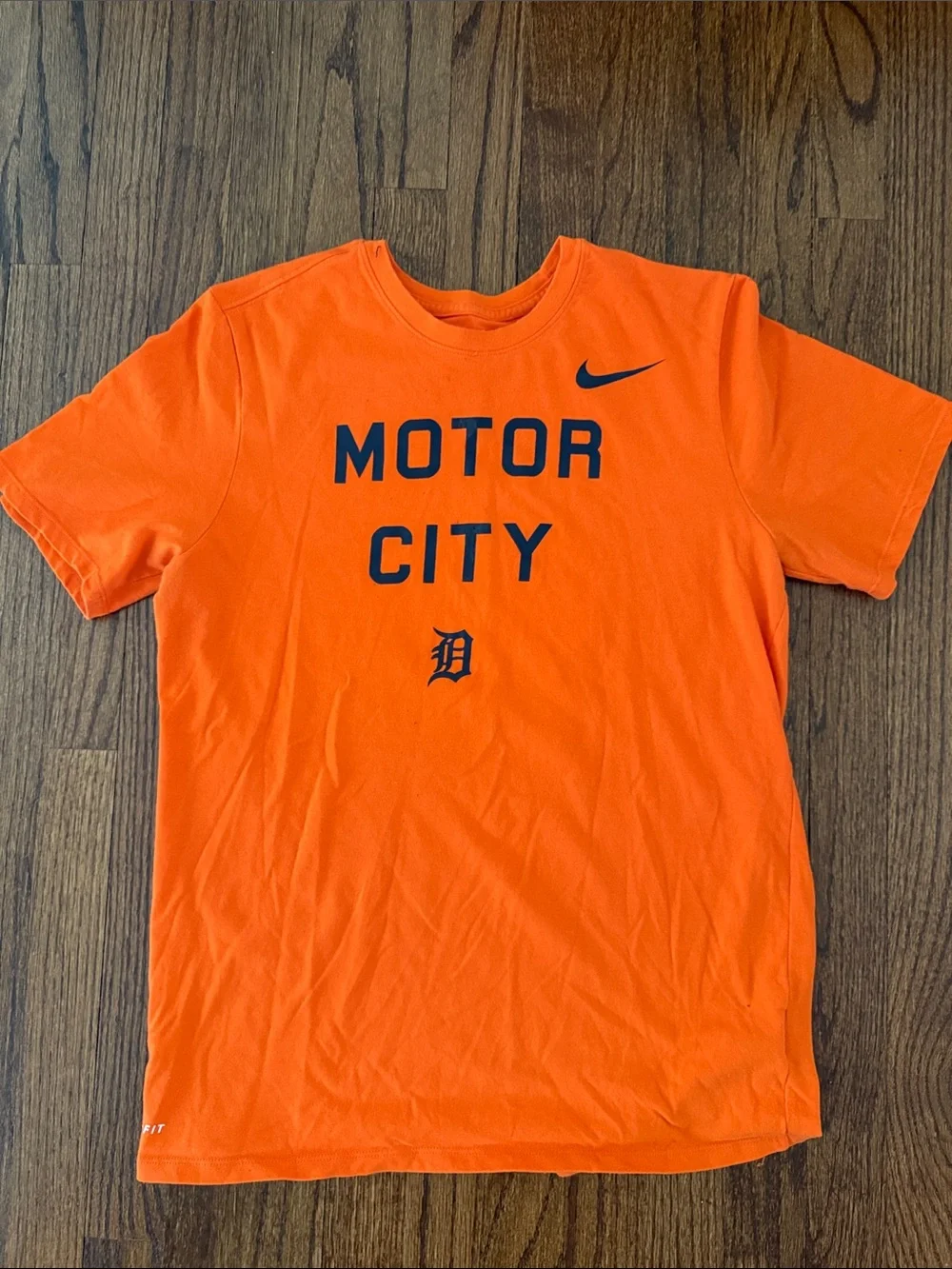 Nike Orange 'Motor City' Short Sleeve Dri-Fit Tee